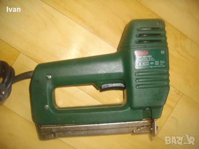 BOSCH PTK19E НЕМСКИ ОРИГИНАЛ СТАРО КАЧЕСТВО ЕЛ. ТАКЕР БОШ КОМБИНИРАН С ЕЛ. КОНТРОЛ И РЕГУЛАЦИЯ УДАР, снимка 9 - Други инструменти - 56121558