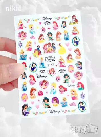 097 Дисни Принцеси татос слайдер ваденки водни стикери за нокти маникюр