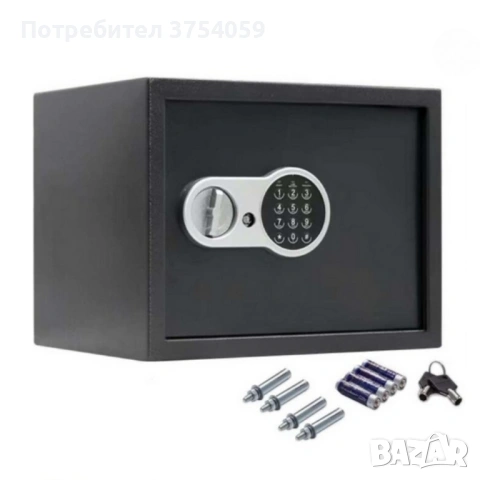 Сейф за ценности Cheffinger с цифрово заключване – 8,5L, 16L и 26L варианти, батерии и монтажни болт, снимка 3 - Други стоки за дома - 53208429