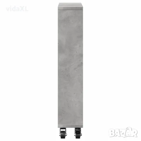 vidaXL Тесен шкаф за съхранение бетонно сив 48x13x68см инженерно дърво, снимка 5 - Шкафове - 56148292