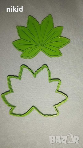 Японско листо Аралия пластмасов резец форма за тесто сладки фондан декор бисквитки, снимка 3 - Форми - 40737122