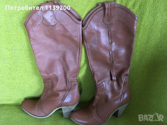 Дамски елегантни френски ботуши Etam с ток естествена кожа 37, снимка 7 - Дамски ботуши - 30663025