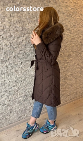 Дамско зимно яке Кафяво- IM36, снимка 3 - Якета - 41821947