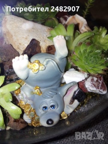 Сукуленти в стъкло, снимка 2 - Изкуствени цветя - 37678106