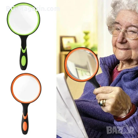 Професионална голяма стъклена увеличителна ръчна лупа 10X увеличение с дръжка за четене книги деца, снимка 10 - Други инструменти - 50920912