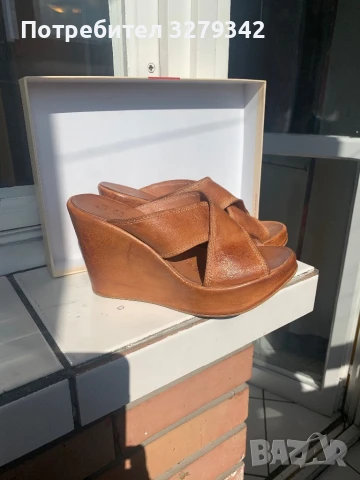 Италиански кожени чехли SGM, 37-ми (24 см), 35 лв., снимка 1