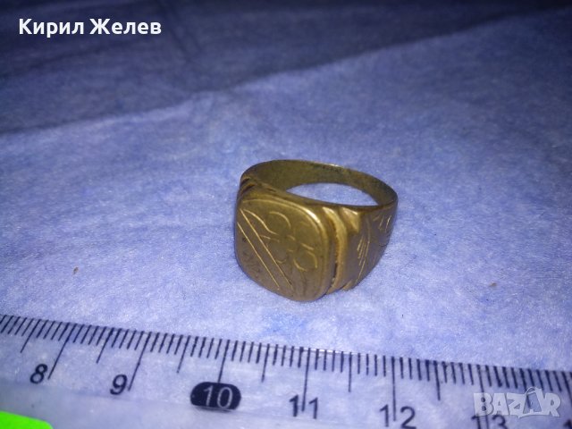 СТАР ФЛОРАЛНО РЪЧНО ОРНАМЕНТИРАН ПРЪСТЕН с ПЕЧАТИ 585 и 14К СПЛАВ БРОНЗ и ЖЕЛЯЗО За КОЛЕКЦИЯ 32602, снимка 7 - Антикварни и старинни предмети - 39714948