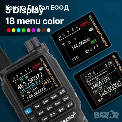 TOP! Tidradio TD-H3 Plus (5W) – Отключена, 8-бандова, Bluetooth, 2500mAh Батерия, снимка 2 - Друга електроника - 54004939