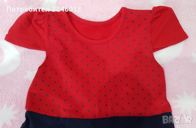 Червена рокличка със сини пеперуди, снимка 5 - Детски рокли и поли - 42774447