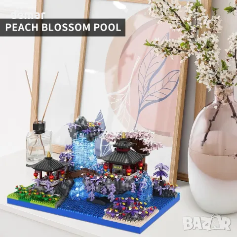 Комплект от 2400 части CAXIMSY Cherry Blossom Bonsai Tree с акрилен капак, 6+ години, снимка 6 - Образователни игри - 49334274