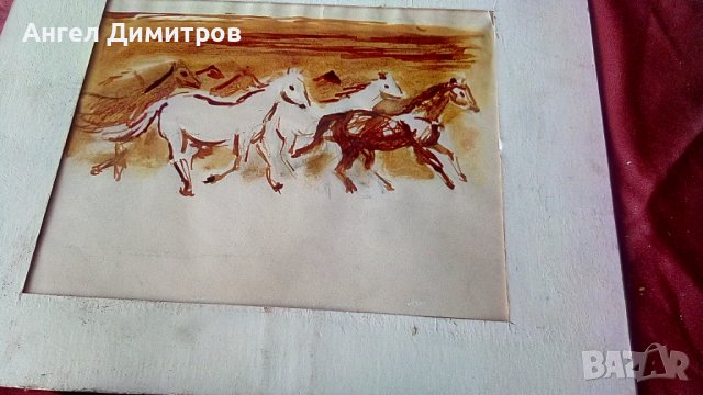 Мони Аладжемов картина акварел , снимка 4 - Картини - 38484675