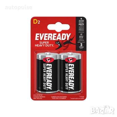 Батерии Eveready SHD цинкови D 2 бр.