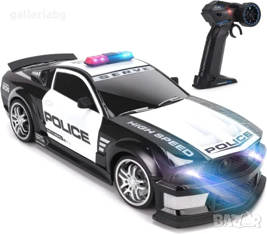 Голяма полицейска кола Ford Mustang с дистанционно управление R/C, снимка 2 - Коли, камиони, мотори, писти - 47801949