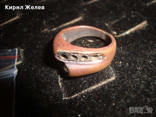 СТАР МЕДЕН ПРЪСТЕН с ИНКРУСТИРАНИ ЦИРКОНИ 20951, снимка 4 - Пръстени - 32088940