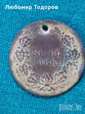 Стар немски жетон SPIEL MARKE, снимка 2 - Нумизматика и бонистика - 30894041