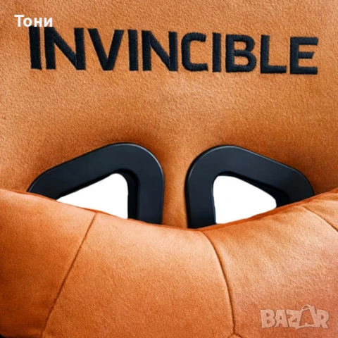 Оранжев велурен геймърски стол с поставка за крака – ергономичен, метална рамка, снимка 5 - Столове - 53239996