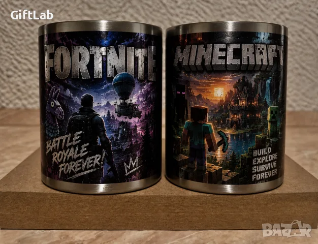 Метална чаша с вашаталюбима игра подходяща за подарък / GTA, Minecraft, CS, NFS, DOTA, WOW, Fortnite, снимка 3 - Други - 56043574