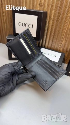 портмоне от естествена кожа в кутия Gucci , снимка 4 - Портфейли, портмонета - 52946022