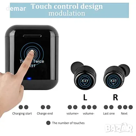 Безжични Bluetooth слушалки OBEST с кутия за зареждане, снимка 2 - Bluetooth слушалки - 55775056