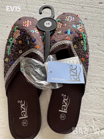 Дамски чехли с пайети