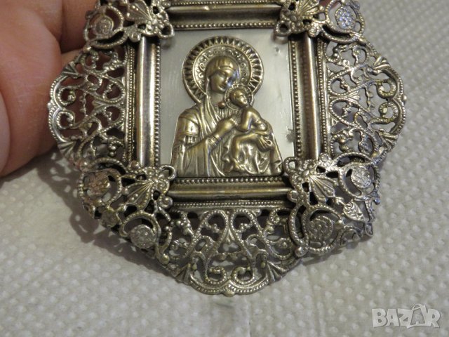 Старинен нагръден знак Богородица с бял седеф - внос ИЗраел, Йерусалим религия, снимка 5 - Антикварни и старинни предмети - 30234624