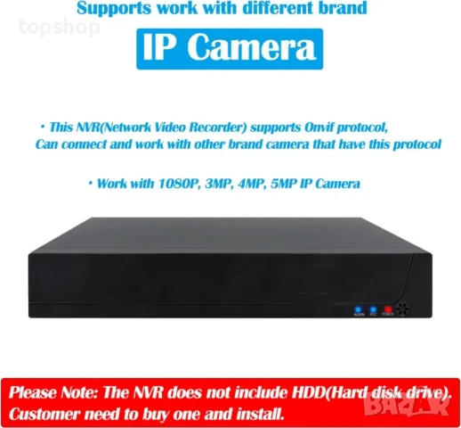 НОВ 8 канален POE NVR REVODATA POE4008ES, подържа 8 x 5MP IP камери и до 10TB SSD/HDD, снимка 4 - Комплекти за видеонаблюдение - 50502563