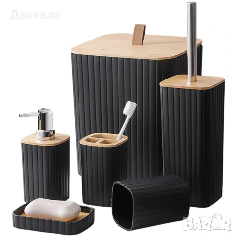 Комплект аксесоари за баня и тоалетна 6 части Cheffinger, снимка 3 - Други стоки за дома - 53163998