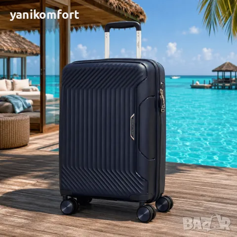 Куфар за ръчен багаж 55x40x23 PP 88001 – твърд куфар с 4 колела и TSA заключване, снимка 8 - Куфари - 56200110