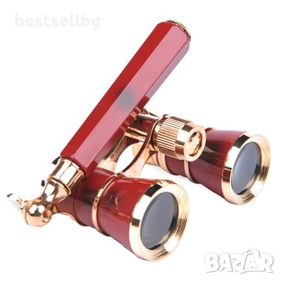 Бордо театрален бинокъл с дръжка увеличение 3Х за театър опера подарък, снимка 6 - Екипировка - 29263858