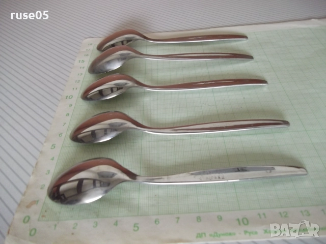 Лот от 5 бр. лъжици от "☭ В. Търново" от соца, снимка 4 - Прибори за хранене, готвене и сервиране - 51555478