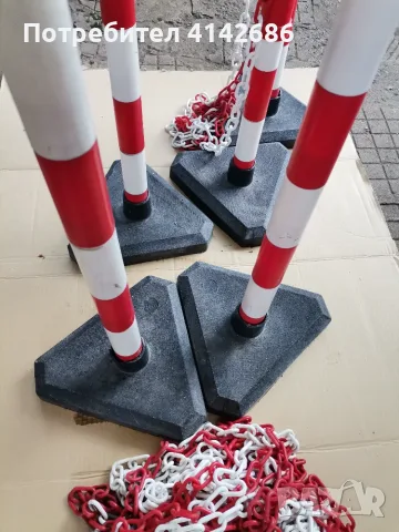 Сигнално-оградителни колчета с верига, снимка 4 - Огради и мрежи - 56083734