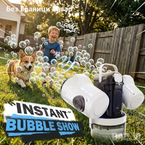 Нова Акумулаторна машина за балони мехурчета с RGB светлини и дистанционно, снимка 3 - Други - 54208107