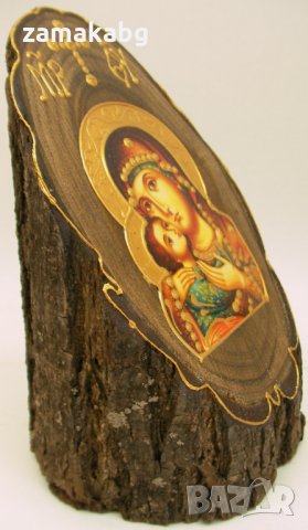 Икона върху дървено тръпче пънче по поръчка, снимка 2 - Икони - 35590927
