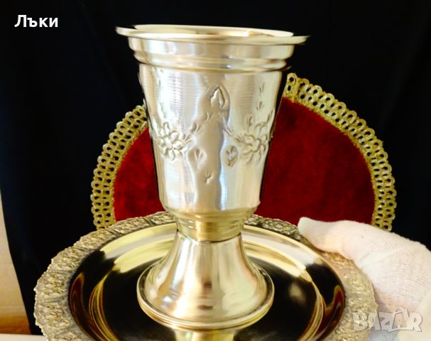 Посребрена чаша за вино,бокал 300 мл.,релеф., снимка 8 - Антикварни и старинни предмети - 37997260