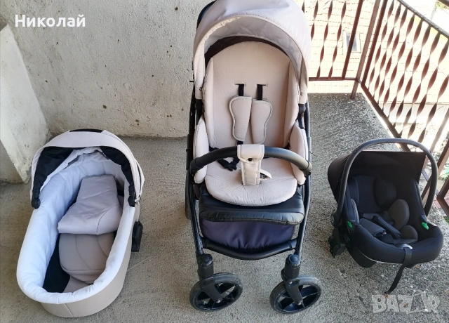 Бебешка количка Buba Karina Light 3в1, Latte