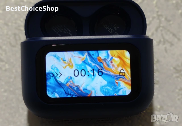 Bluetooth слушалки Мини 7ч време на работа HiFi звук ENC шумопотискане – тъмносин, снимка 6 - Слушалки и портативни колонки - 53091605