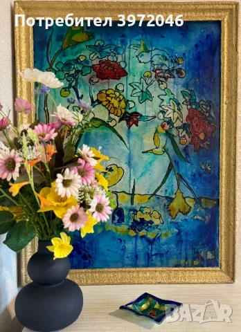 Винтидж стъклопис , снимка 4 - Антикварни и старинни предмети - 50716165