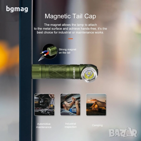 Фенер LUMINTOP L1 900 лумена-зелен цвят, с батерия 14500, снимка 5 - Къмпинг осветление - 52099483