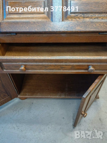 Старо дървено писалище, снимка 5 - Шкафове - 53909710