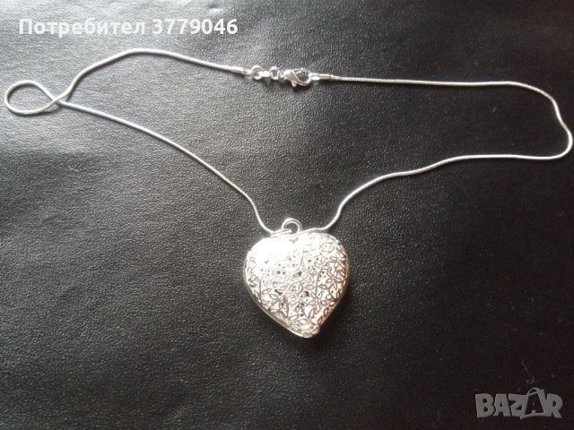 Сребърно колие Сърце , снимка 2 - Колиета, медальони, синджири - 42273949