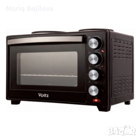 Готварска печка Voltz с фурна и 2 котлона 3200W, компактна електрическа печка за кухня, снимка 7 - Печки, фурни - 53048823