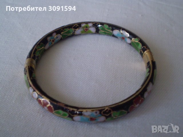Красива дамска гривна емайл и цветя, снимка 7 - Антикварни и старинни предмети - 36859749