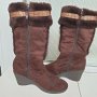 Топли дамски ботуши на удобна платформа, снимка 5