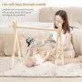 Дървена гимнастика за бебе (Play Gym) за новородено с подвижна дъга и арки, сгъваема, снимка 2