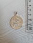 Еднолицев сребърен медальон , снимка 1 - Колиета, медальони, синджири - 31039604