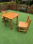 маса и стол детски от естествено   дърво, снимка 2