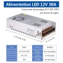Захранване 12V 30A 360W AC/DC SMPS адаптер, снимка 2