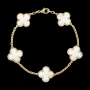 Van Cleef & Arpels VCA 5 Motifs Gold Mother of Pearl Vintage Alhambra Дамска Гривна, снимка 8