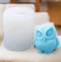 3D Сова кукувичка бухал бухалче силиконов молд форма фондан шоколад гипс свещ сапун смола, снимка 7