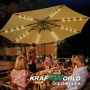 Висящ градински чадър Monaco 3м KraftWorld | Соларено LED осветление | Бежов Лукс | 220g/m², снимка 11